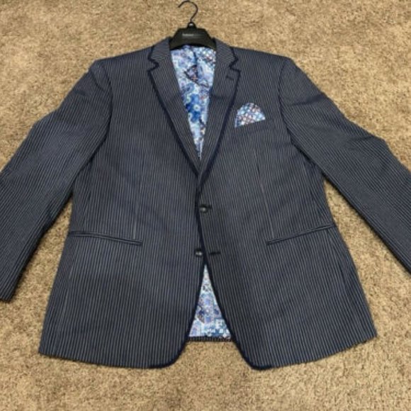 Van Heusen Other - **FINAL DROP**Navy blue pin stripe men's Van Heusen lined suit jacket